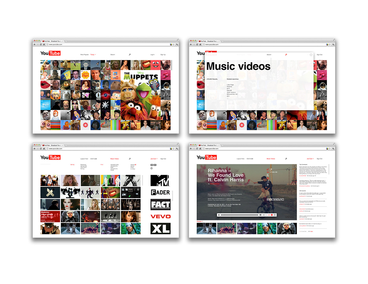 youtube redesign UI ux Website Rebrand iPad iphone desktop