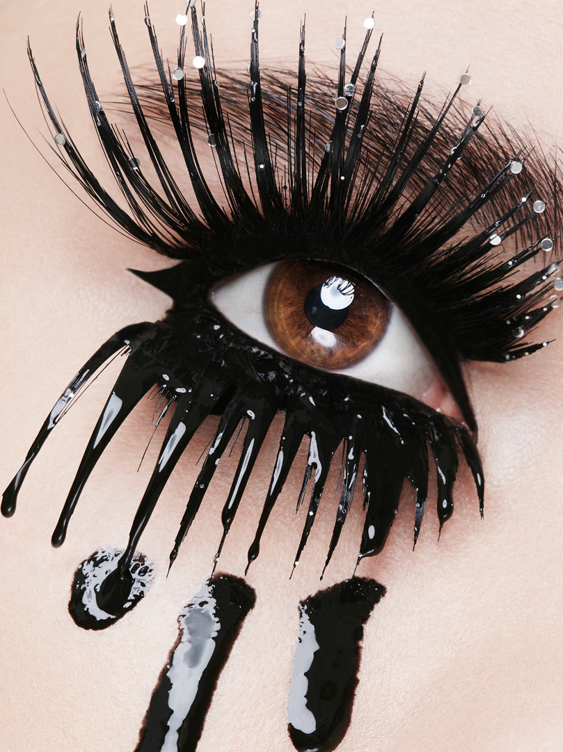 macro beauty editorial publication texture makeup Liquid lipstick Eyelashes skin