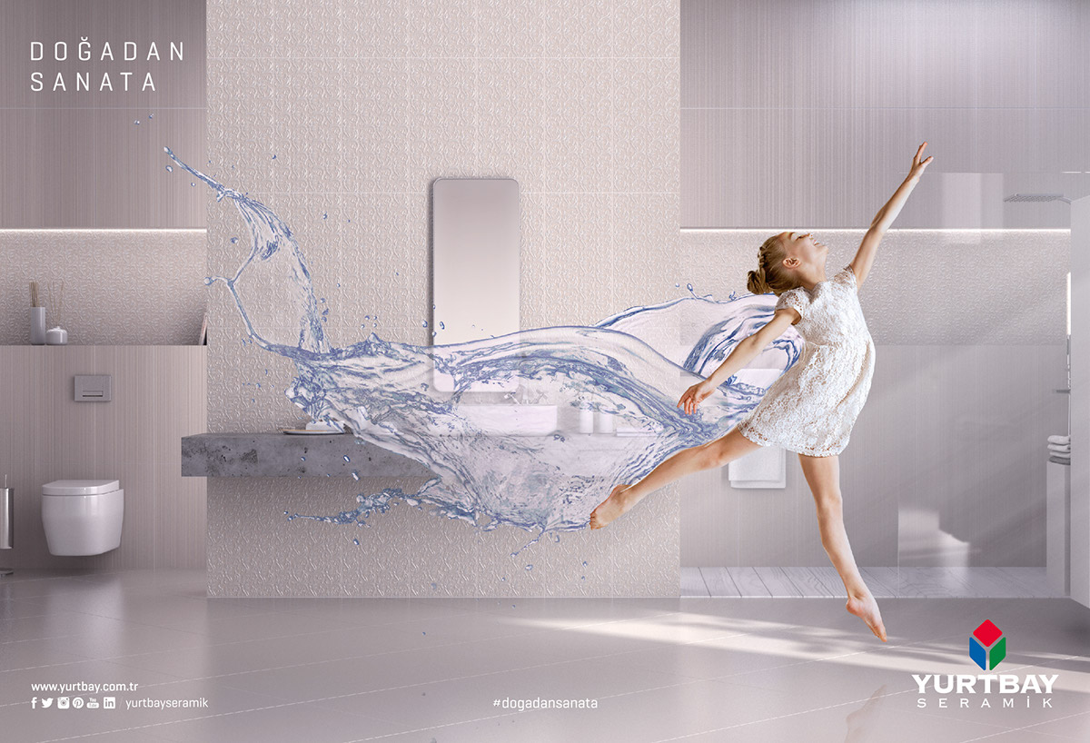 yurtbay ceramic girl water DANCE   jump effect