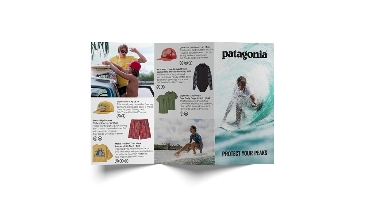 Adobe Portfolio Advertising  brand identity brochure brochure design out of home outdoor advertising patagonia retro design surfer Vintage Design