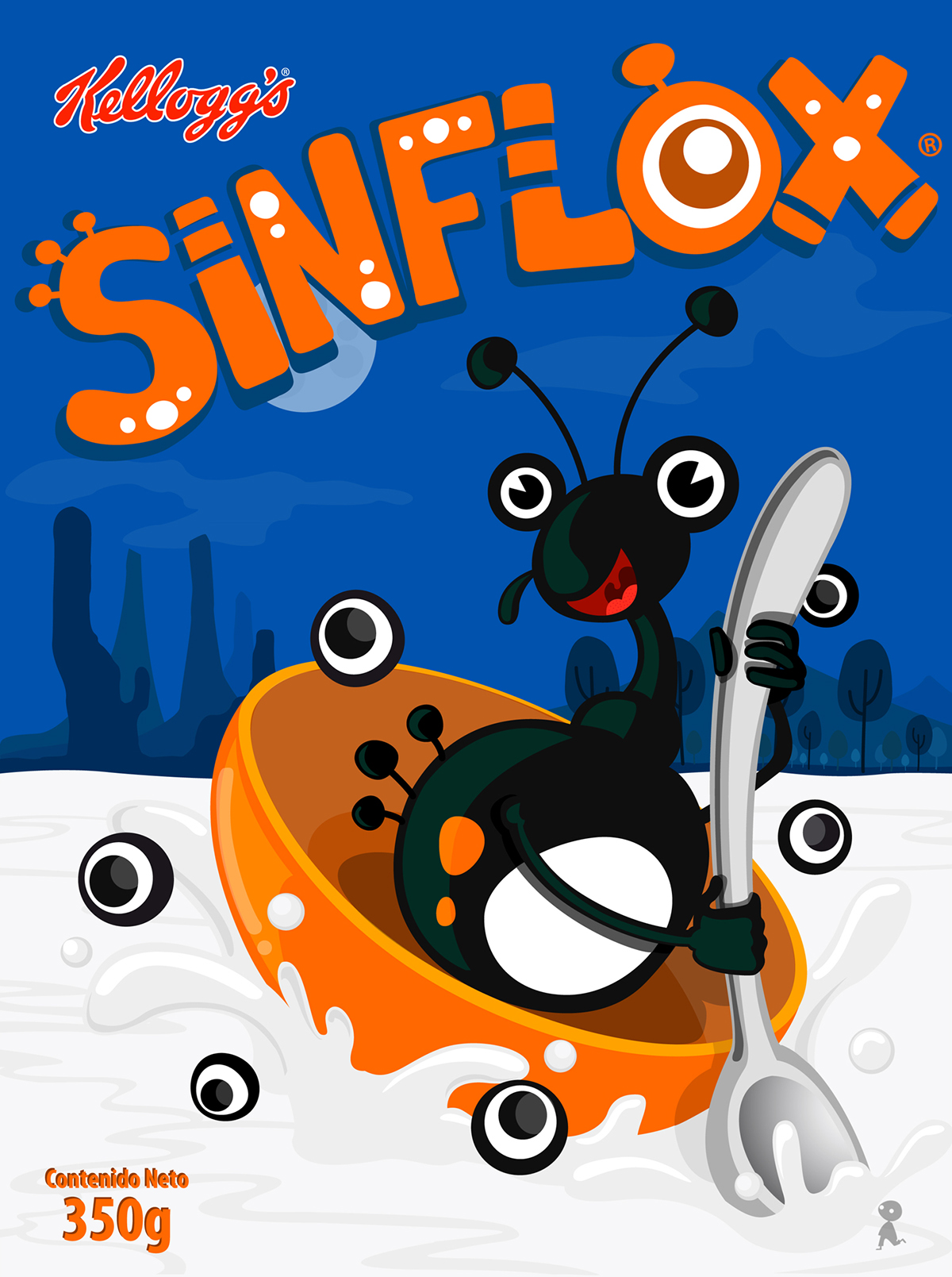 Cereal Mascot cartoon mungui Sinflox