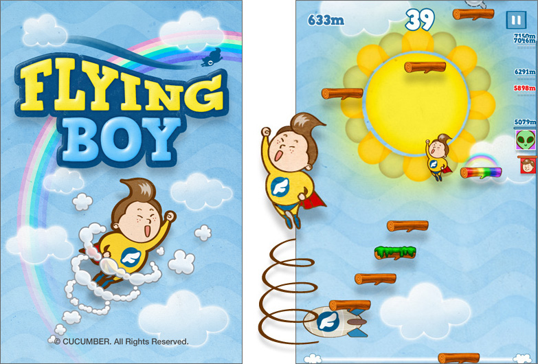 flying boy  flying boy GUI game ui mobile Interface