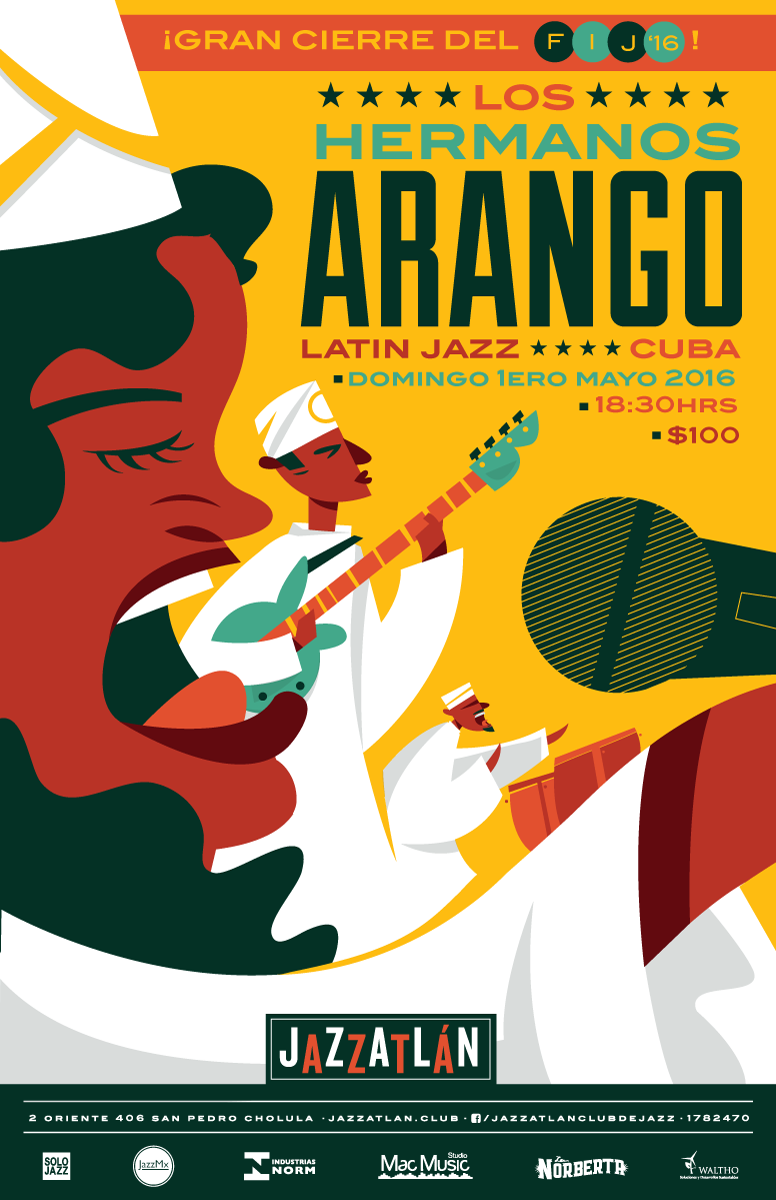 jazzatlan jazz gig posters salsa be bop print making Cholula puebla