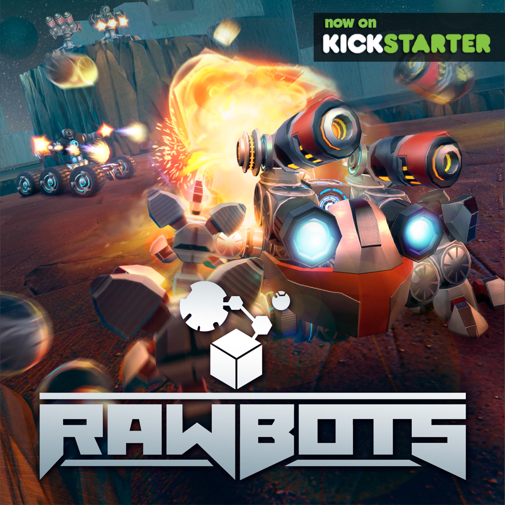 Rawbots crafting game video game pcgame robots robo battle Indie game sandbox visual programing robot