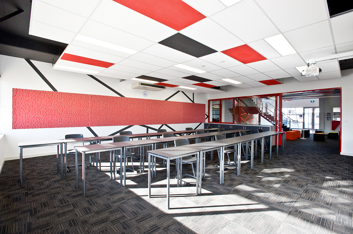 Education college secondary learning spaces interiors colour