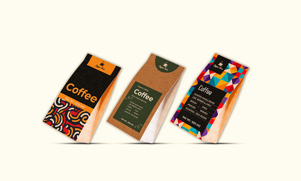 coffee bag Pouch Packaging pouch Pouch Bag Packaging product design  Advertising  teabag packaging design brand identity