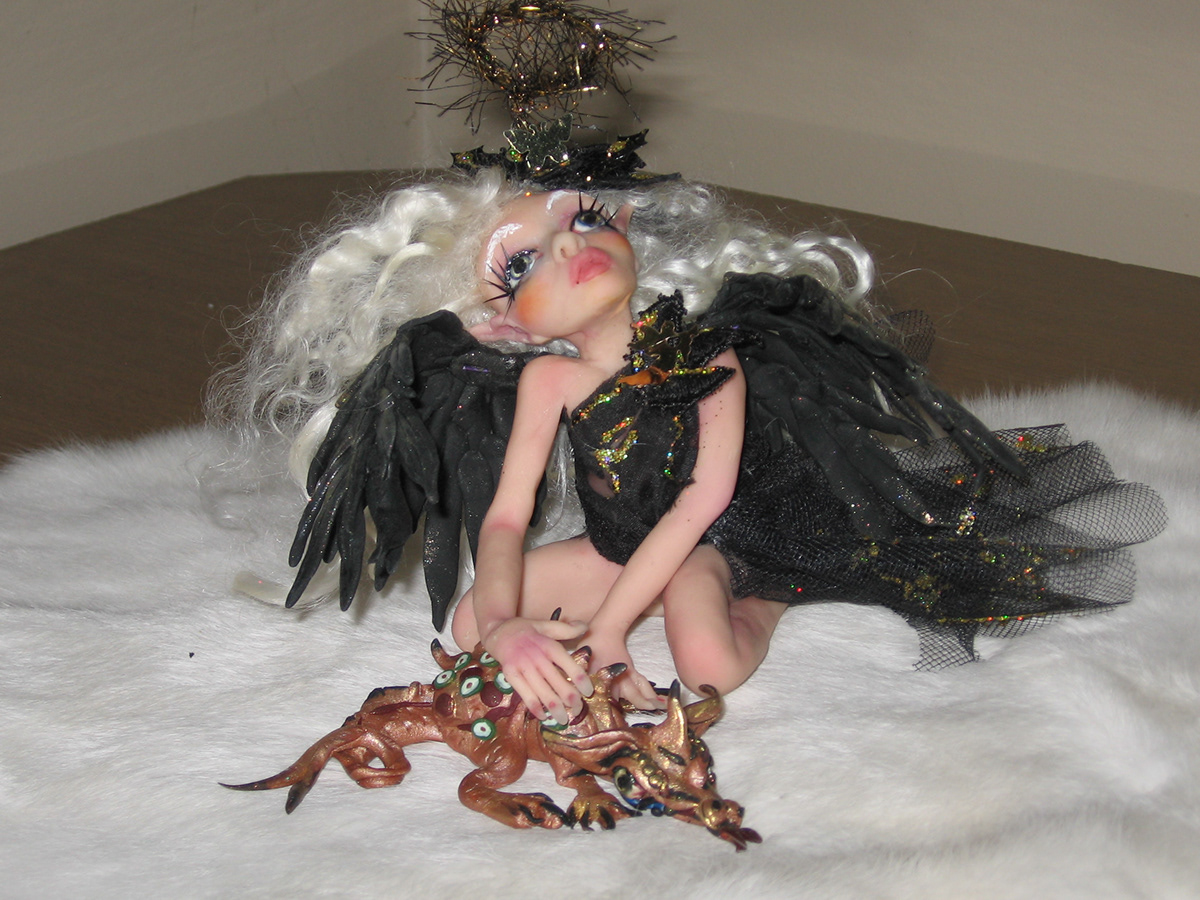 Fairies sculpting  figurine polymer clay O oak fantasy angels dragons
