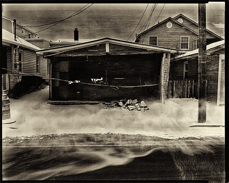 sandy double exposure large format 8x10 Manasquan new jersey hurricane sepia
