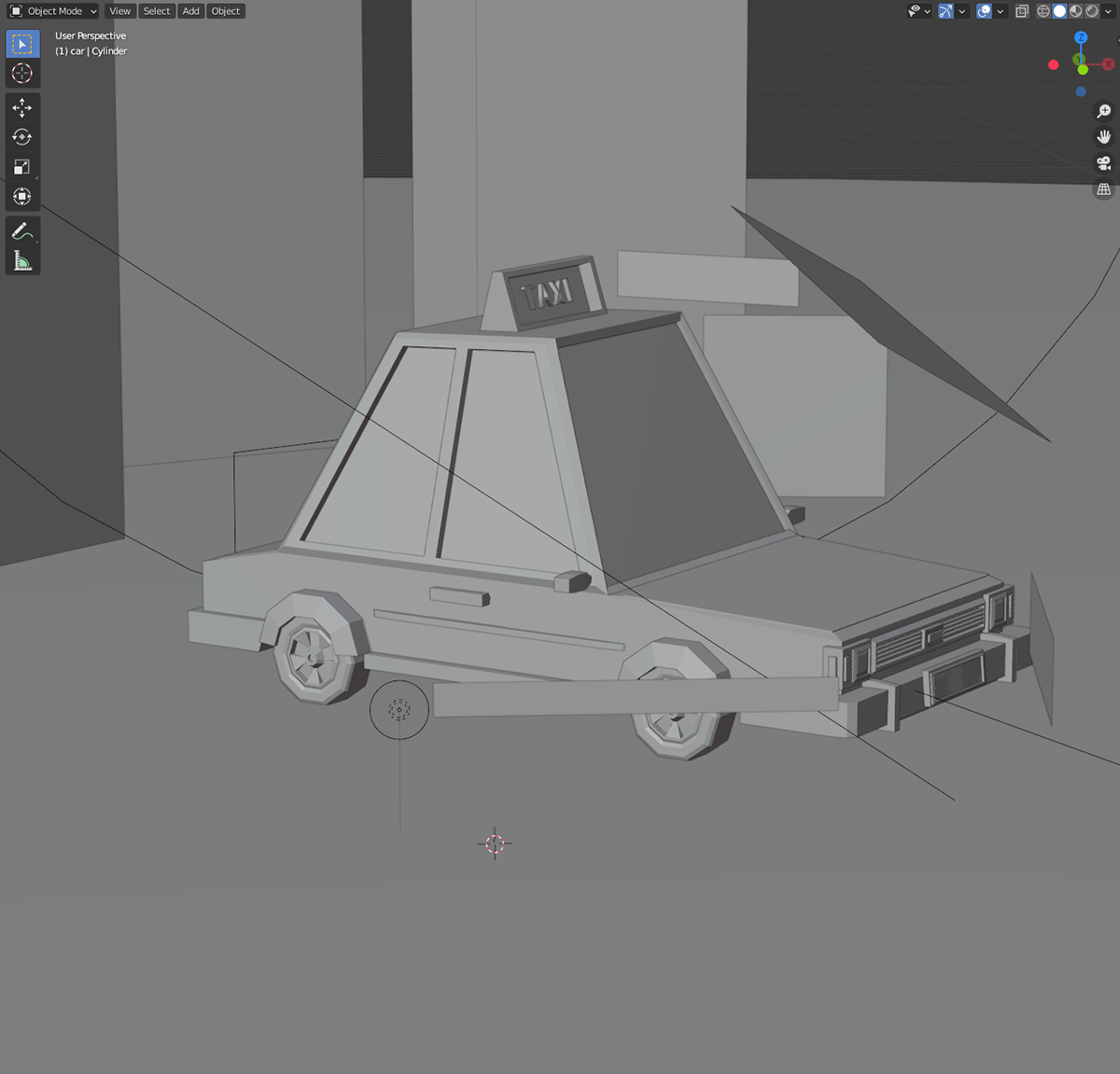 3D 3dmodeling blender blender3d conceptart gameart ILLUSTRATION  lowpoly3d taxi yellow