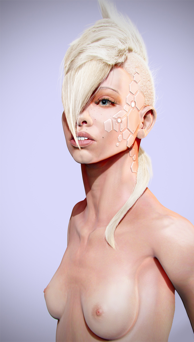 3D Zbrush woman female face Cyberpunk