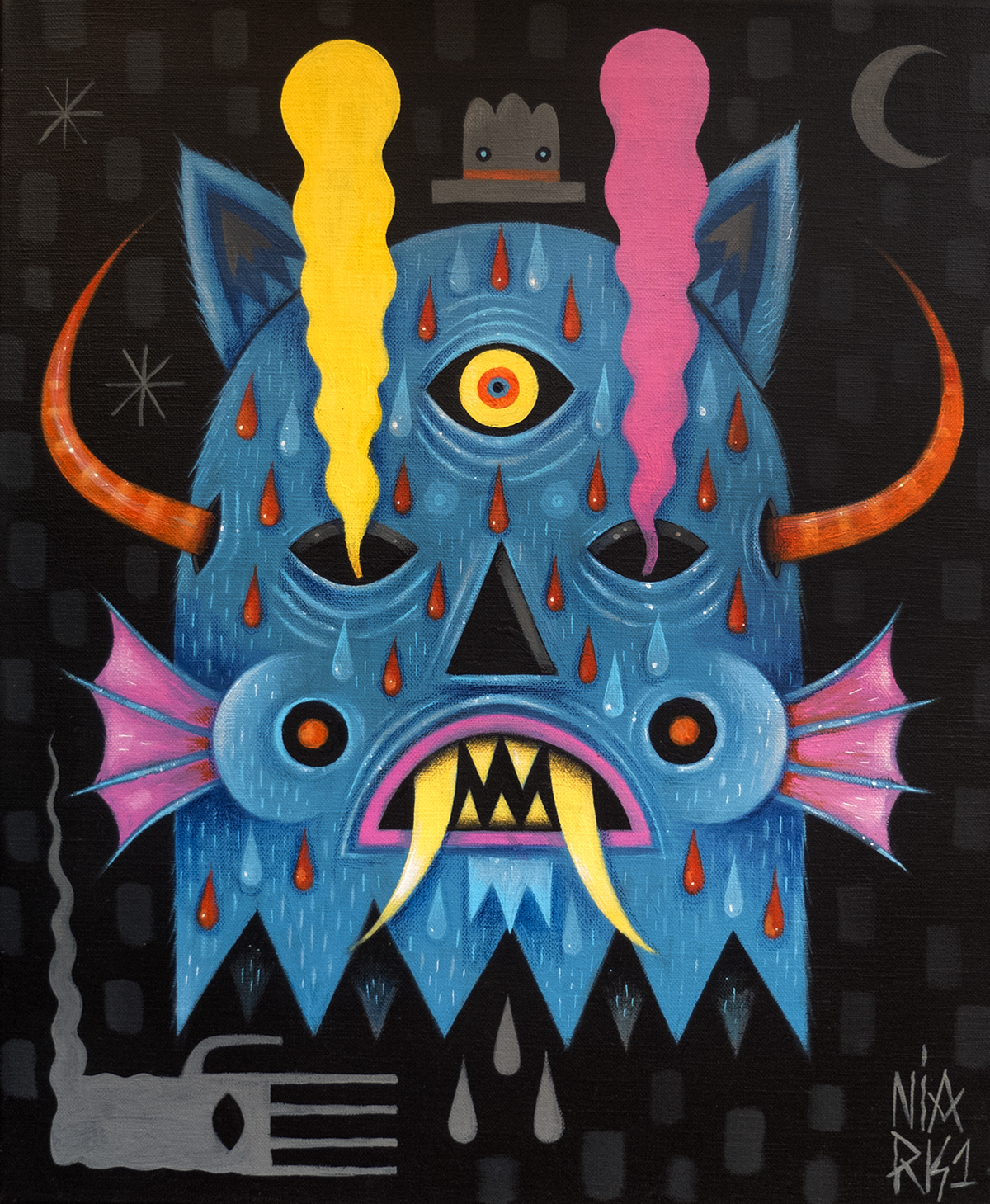 niark1 1xrun limited edition print collector monster night fright creature artwork illus