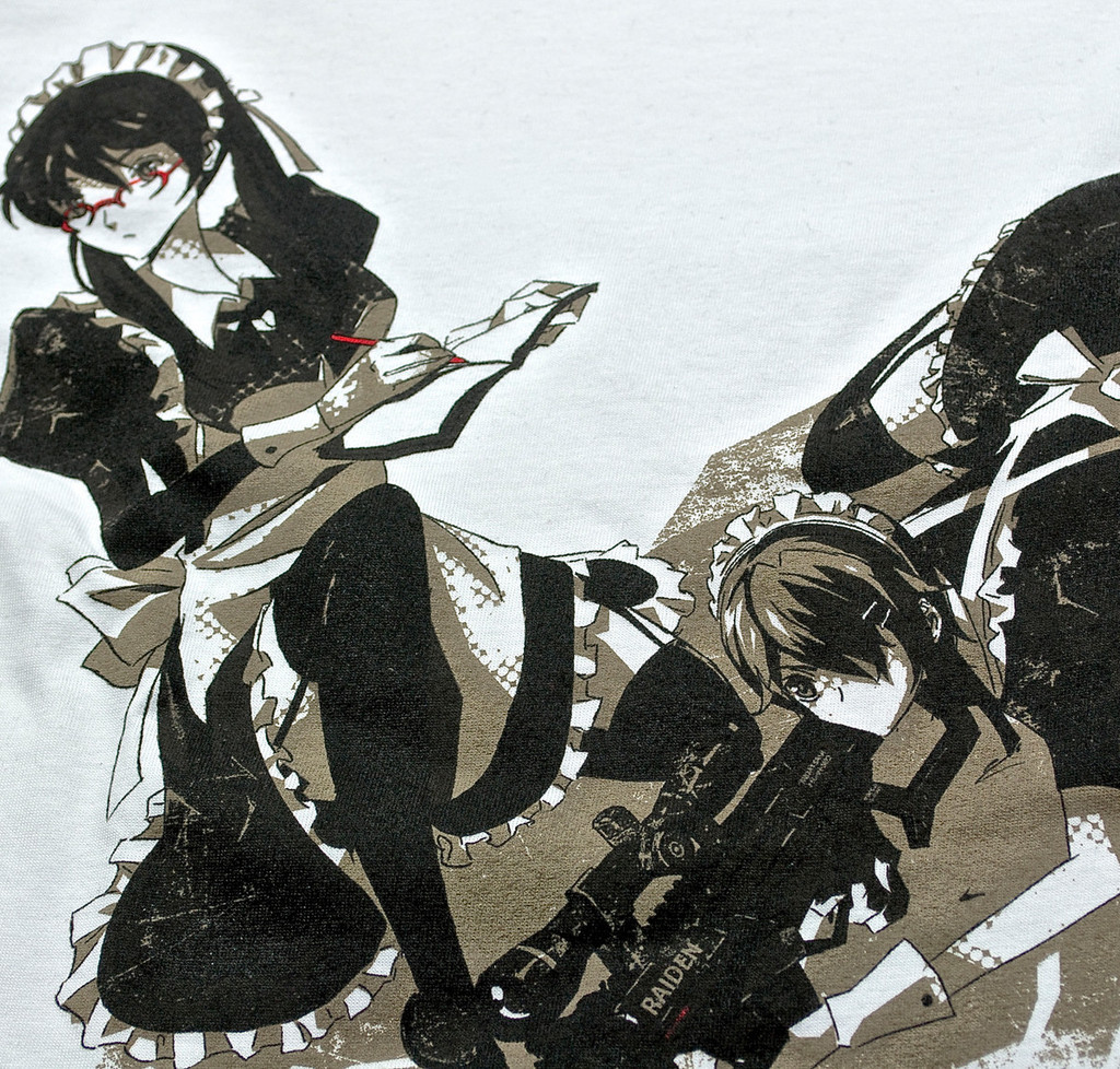 anime manga p-shinobi boomslank t-shirt graphic tee Sniper rifle maids