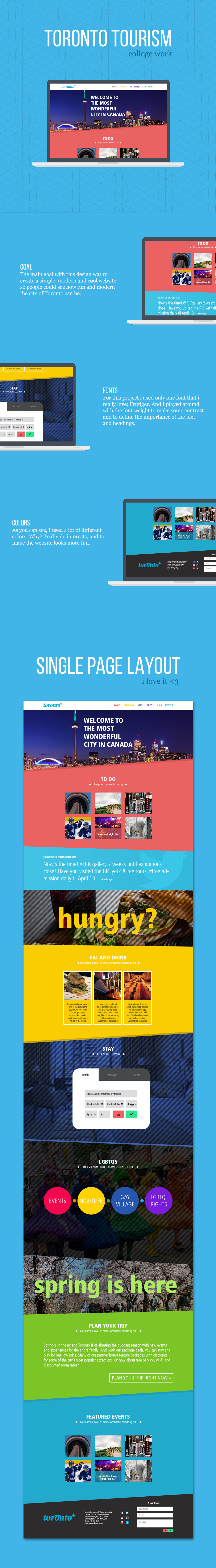 Toronto toronto tourism redesign single page layout