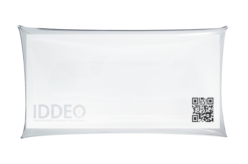 Invitation save the date IDDEO simplicity black and white envelope plastic Transparency codigo qr