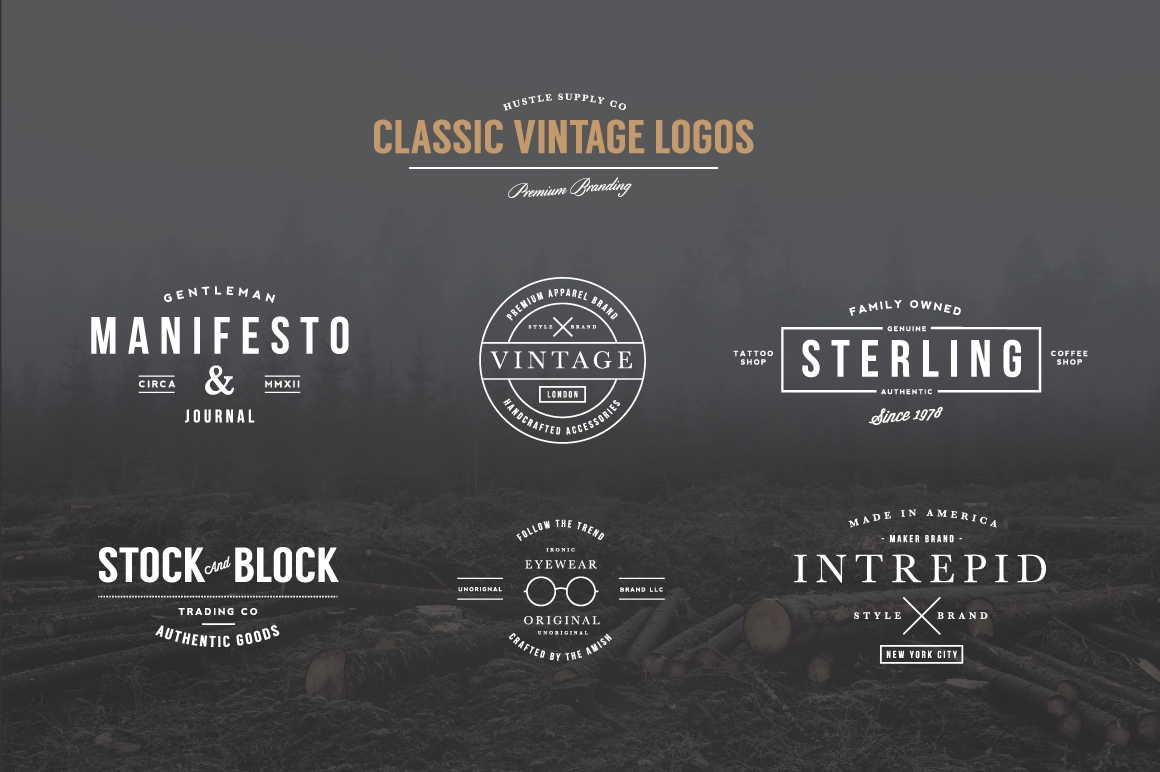 dealjumbo bundle download graphics fonts Typeface vector shapes elemenets textures Retro vintage effects logo badge