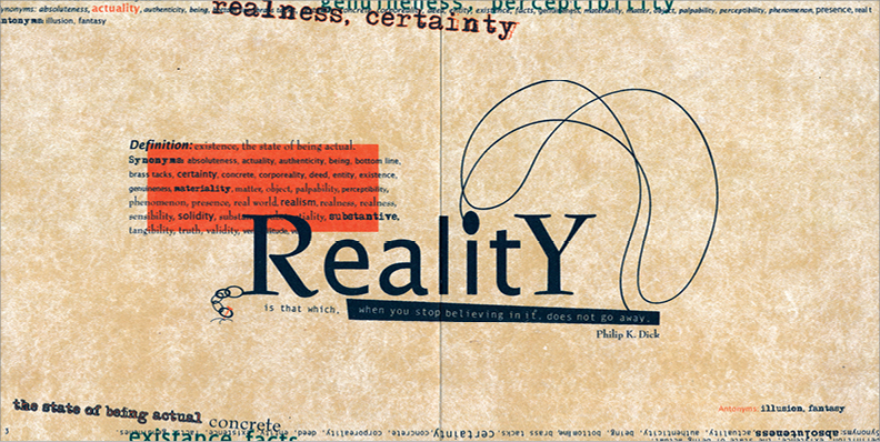 reality illusion editorial experimental Booklet typography   graphicdesign type bookmaking postmodern