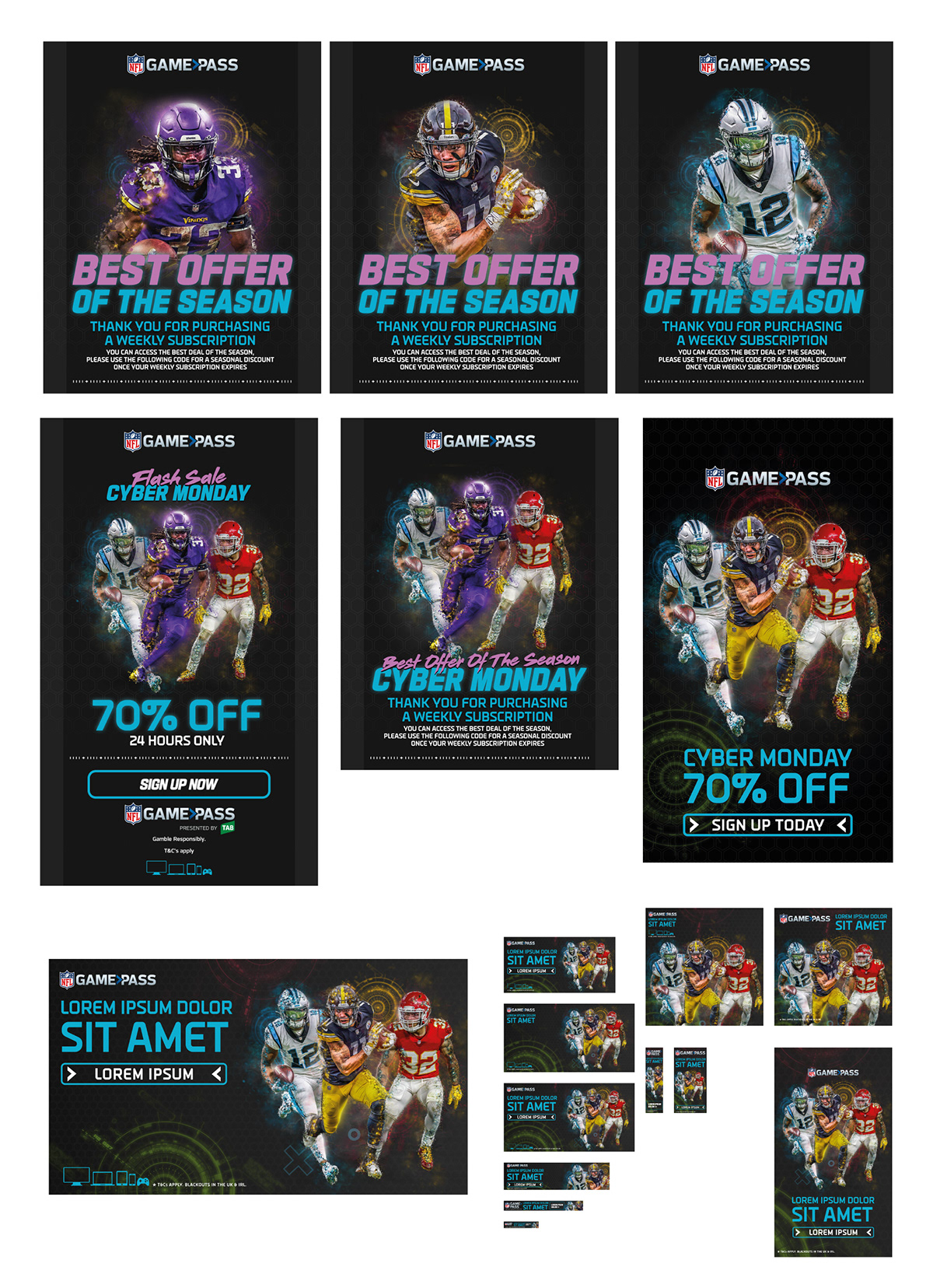 content design digital GAME PASS nfl Advertising  Email graphic design  marketing   motion graphics 