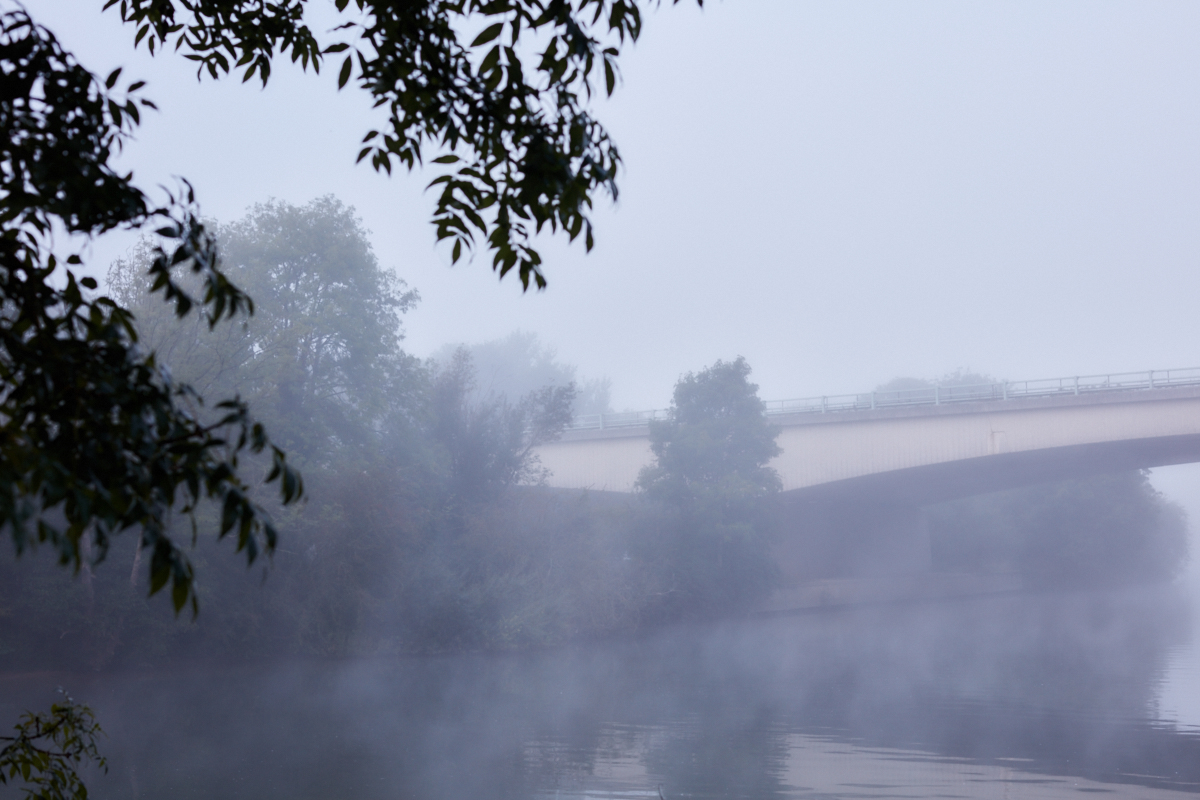 fog mist river haze grey