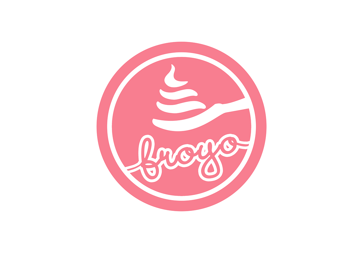 design froyo frozen yogurt logo pink modern feminine female yogurt Food  store business card product name