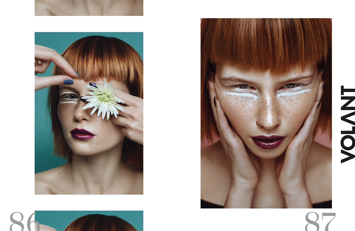 futuristic editorial beauty studio olgagridina freckles redhead Renaissance sci-fi