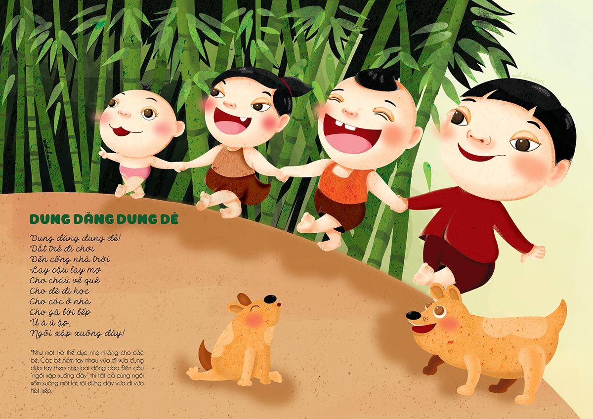 ILLUSTRATION  Vietnamese children vietnamese tradition children book illustration book vietnamese illustration book dungdangdungde children's songs