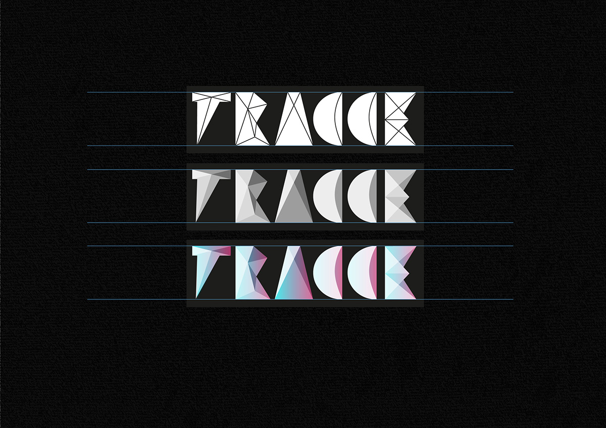 triangle TRACCE andrea bassan Italy gradient font handmade