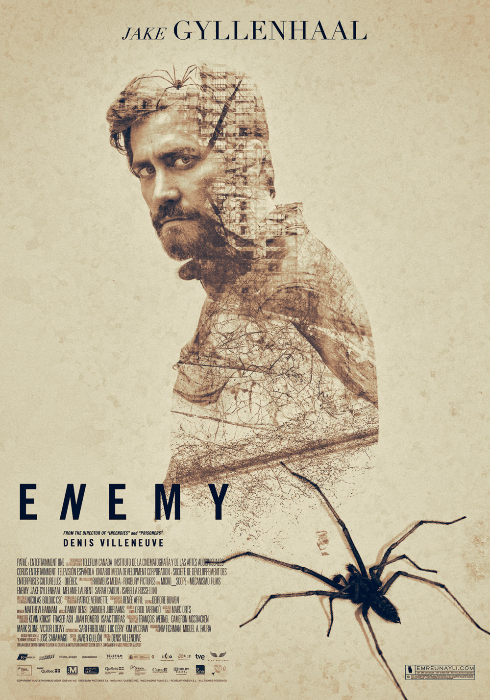 key art poster movie Jake Gyllenhaal spider art key-art movie poster double exposure Denis Villeneuve