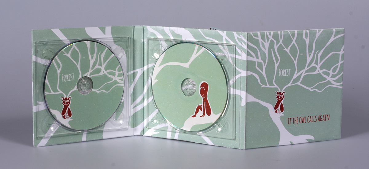 CD design  forest if the owl illustrations Poetry  CD cover book book design