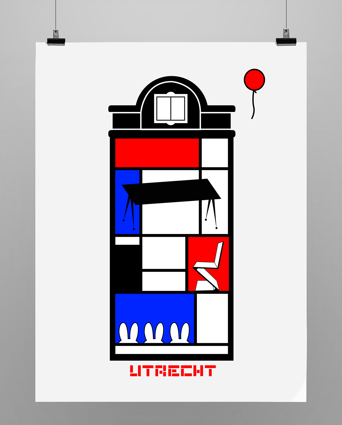 amsterdam dutch Netherlands utrecht dick bruna bruna Gerrit Rietveld Rietveld de stijl screen screenprint poster print Exhibition  type