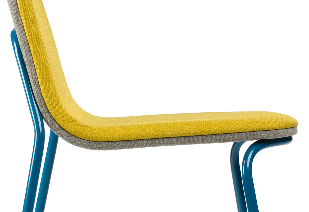 Adobe Portfolio chair bent steel upholstered stacking
