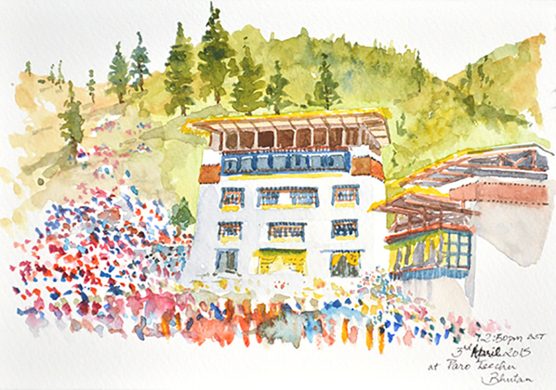 postcards Watercolours Sikkim & Bhutan
