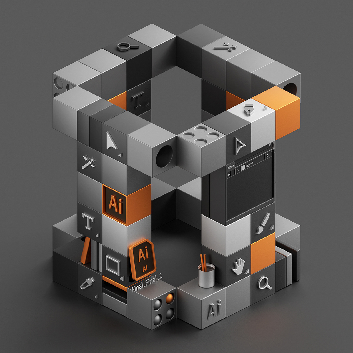 36days 36daysoftype 3D alphabet Isometric lettering motion numbers type typograhpy