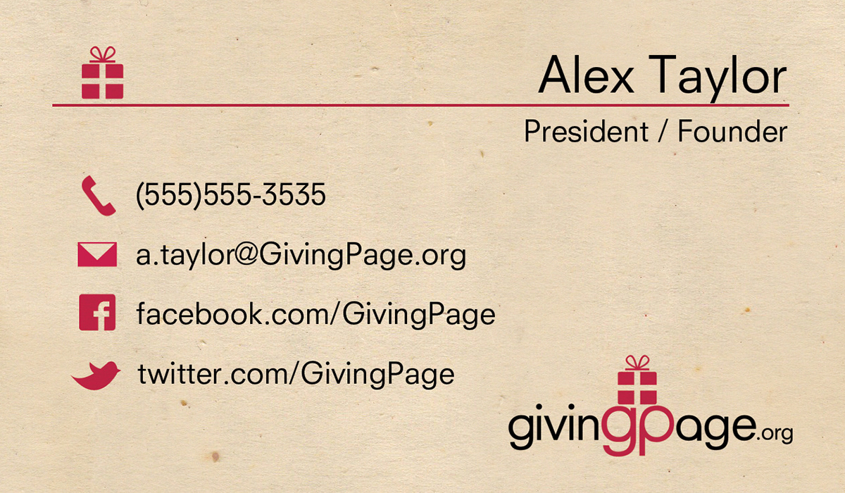 charity business card