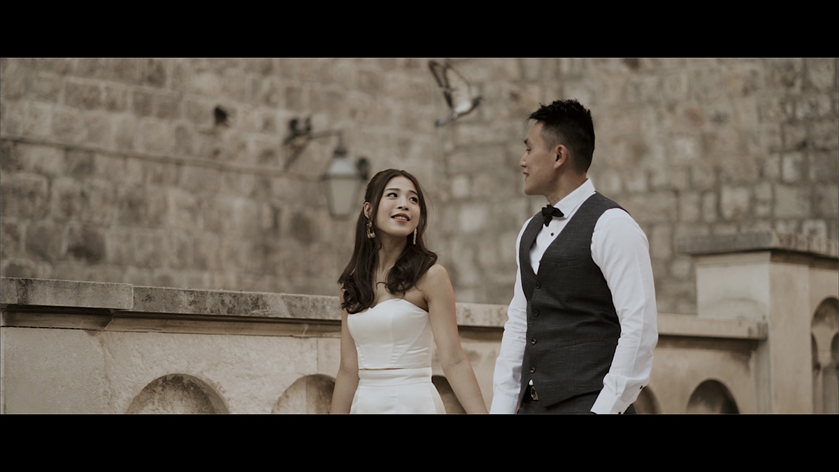 wedding elopement couple engagement lovely Love Dubrovnik Croatia cinematic slow motion sony alpha