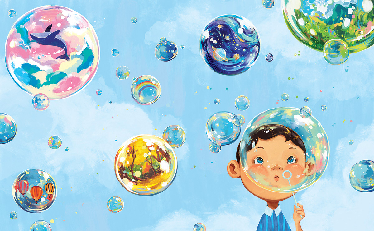 children book ILLUSTRATION  kaa illustration Picture book the magic bubbles