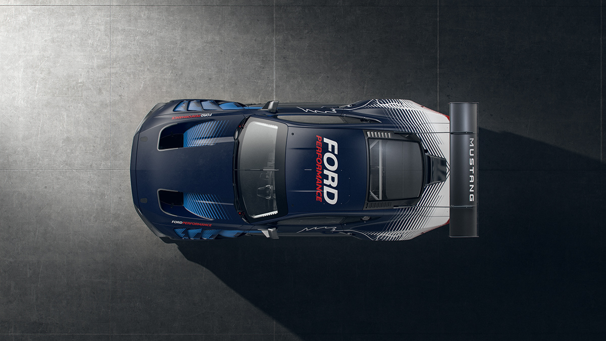 sports car Ford Render Mustang GT3 automotive   CGI keyshot visualization race car