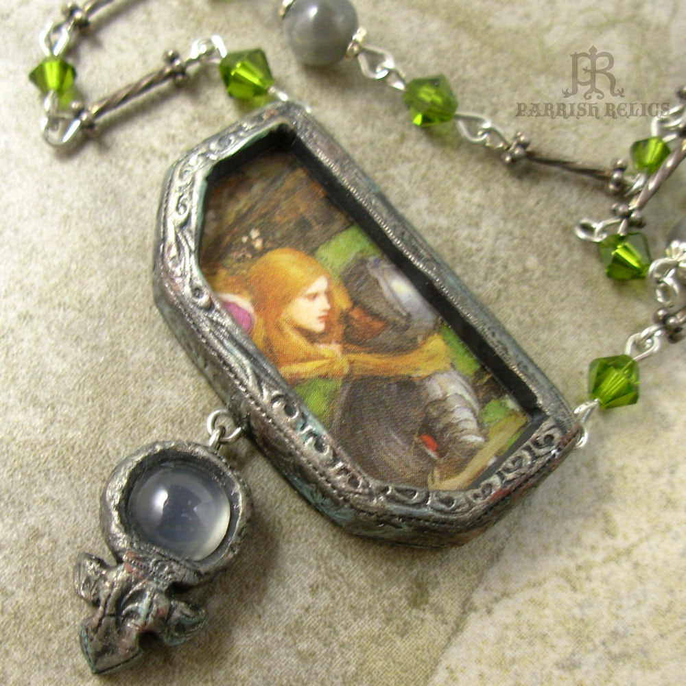 stained glass Necklace Pictorial Icon reliquary gothic medieval Renaissance
