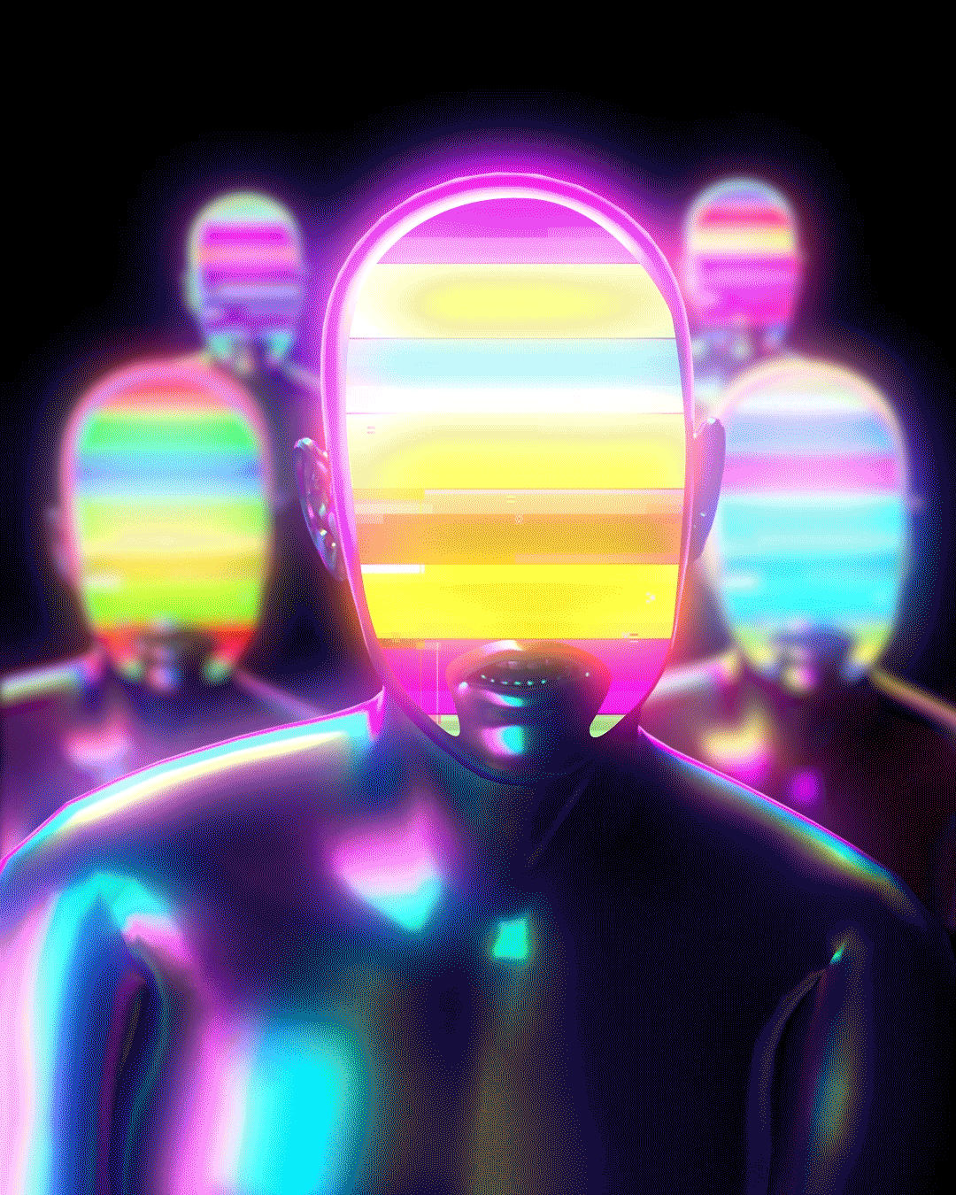 artwork everydays futuristic glitchy klarens  poster Retro trendy trippy vaporwave