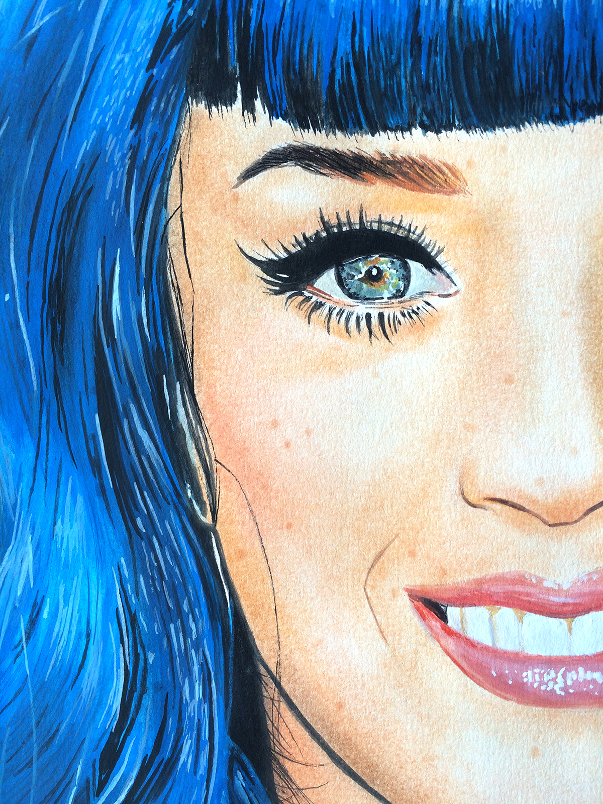 Katy Perry guache pastel