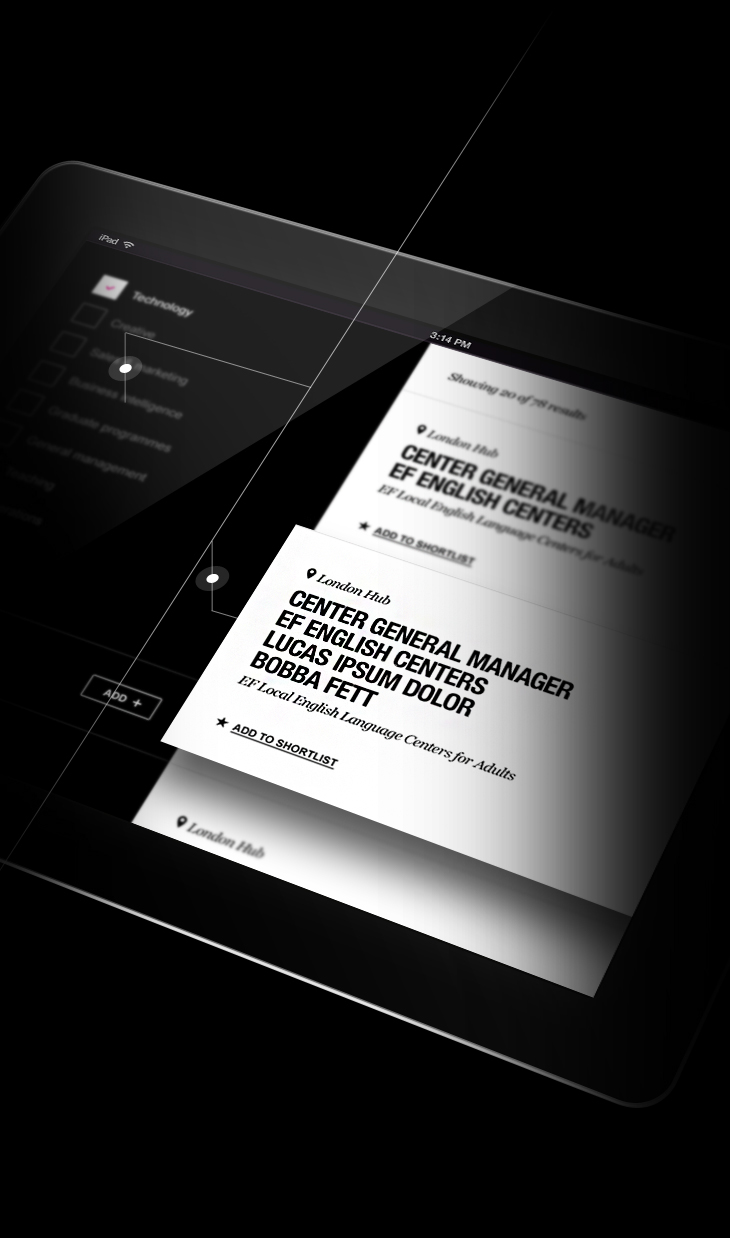 minimal black and white flat bold Web Responsive tablet mobile template career Education job Travel places