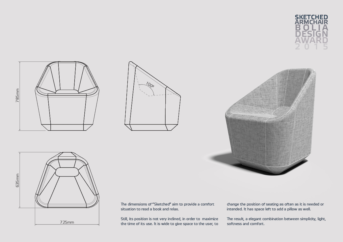 sketched chair bolia design Awards