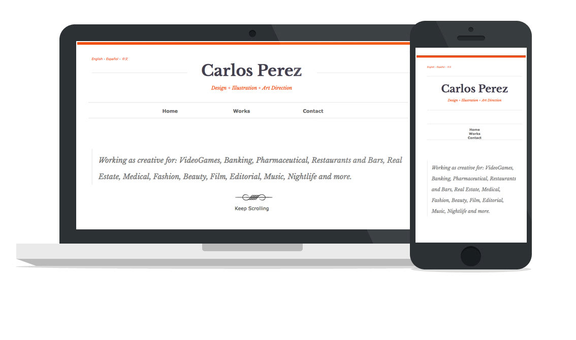 Web  web design Layout Responsive orange gray personal Website