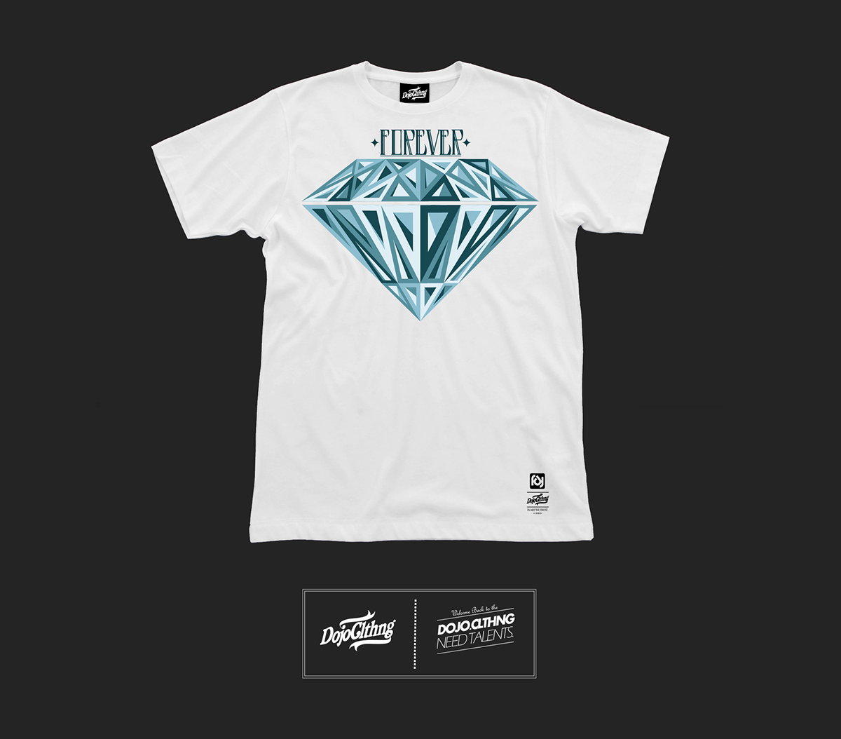 roback DOJO diamond  diamonds triangle tshirt forever life Clothing White blue vector Illustrator