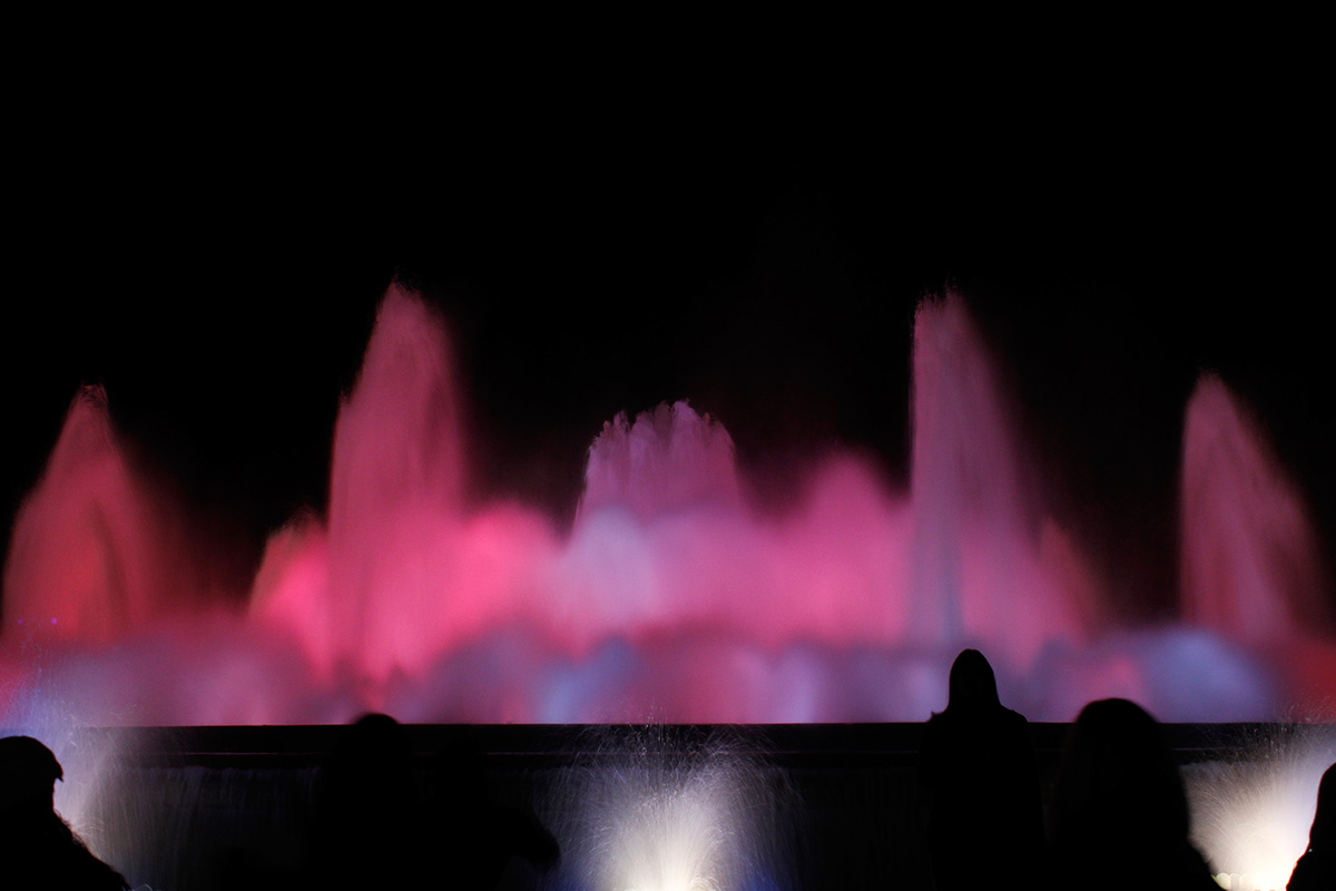 Magic Fountain of Montjuic lena dara liaskou Night shots people shapes and shadows colour digital canon barcelona spain
