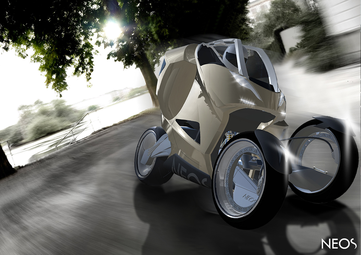 NEOS enclosed motorbike Sidecar 3-wheeler electric