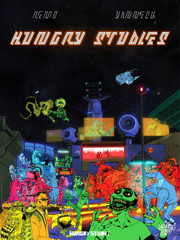 cover ILLUSTRATION  hungry studies  poster mostres science fiction party sound systeme dubstep frenchtouch