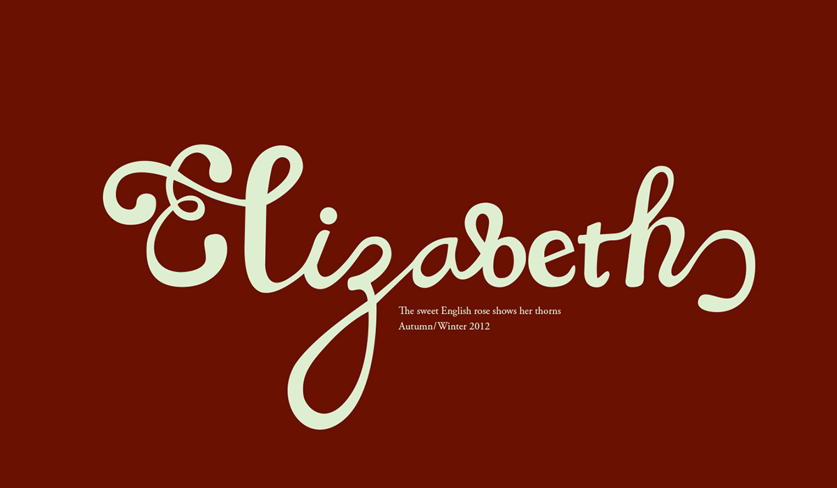 queen elizabeth fashion illustration croquis Student work lettering Script logo brand identity fashion design history