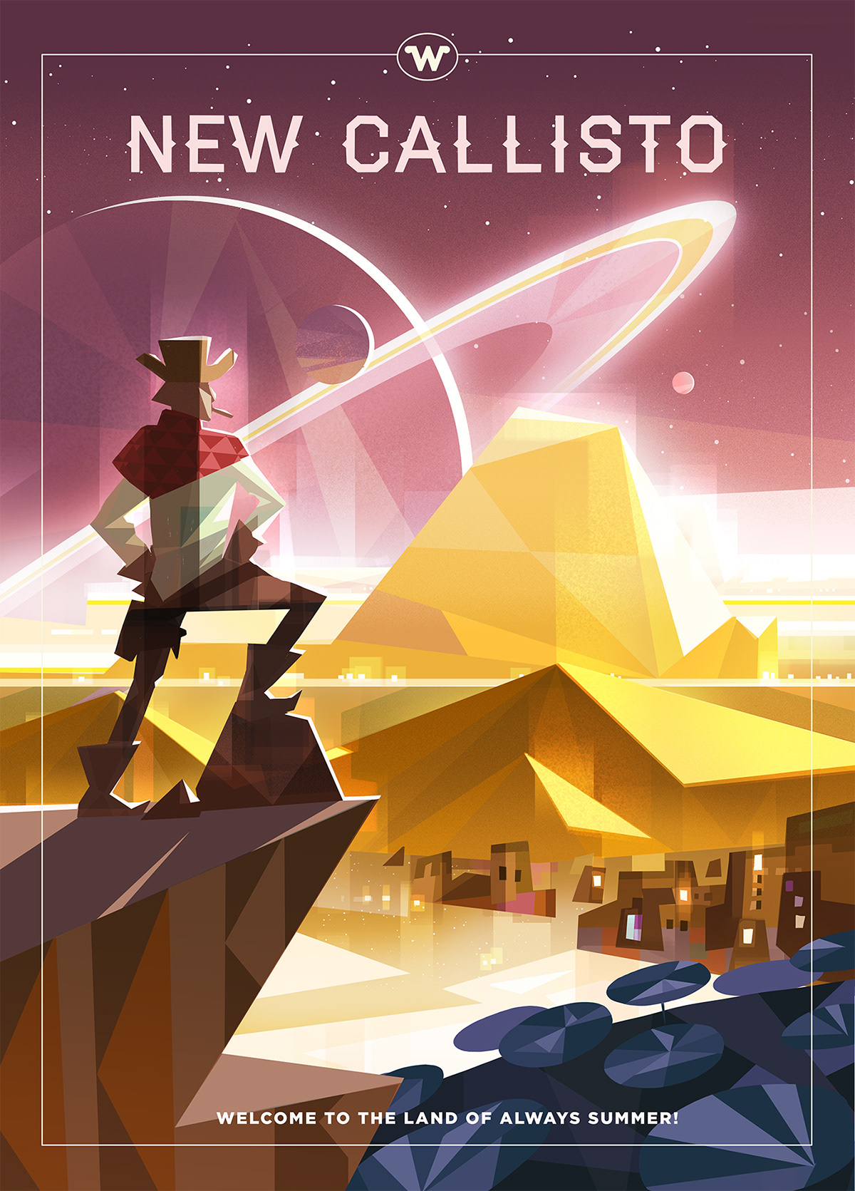 poster Retro sci-fi vintage travel poster futuristic Space  game design  ILLUSTRATION  Adventure Game