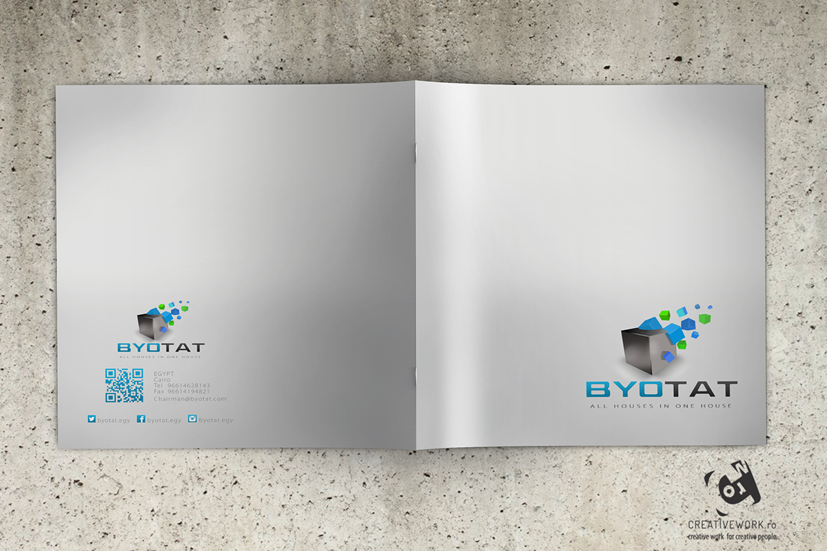 real eastate byotat square profile brochure design template