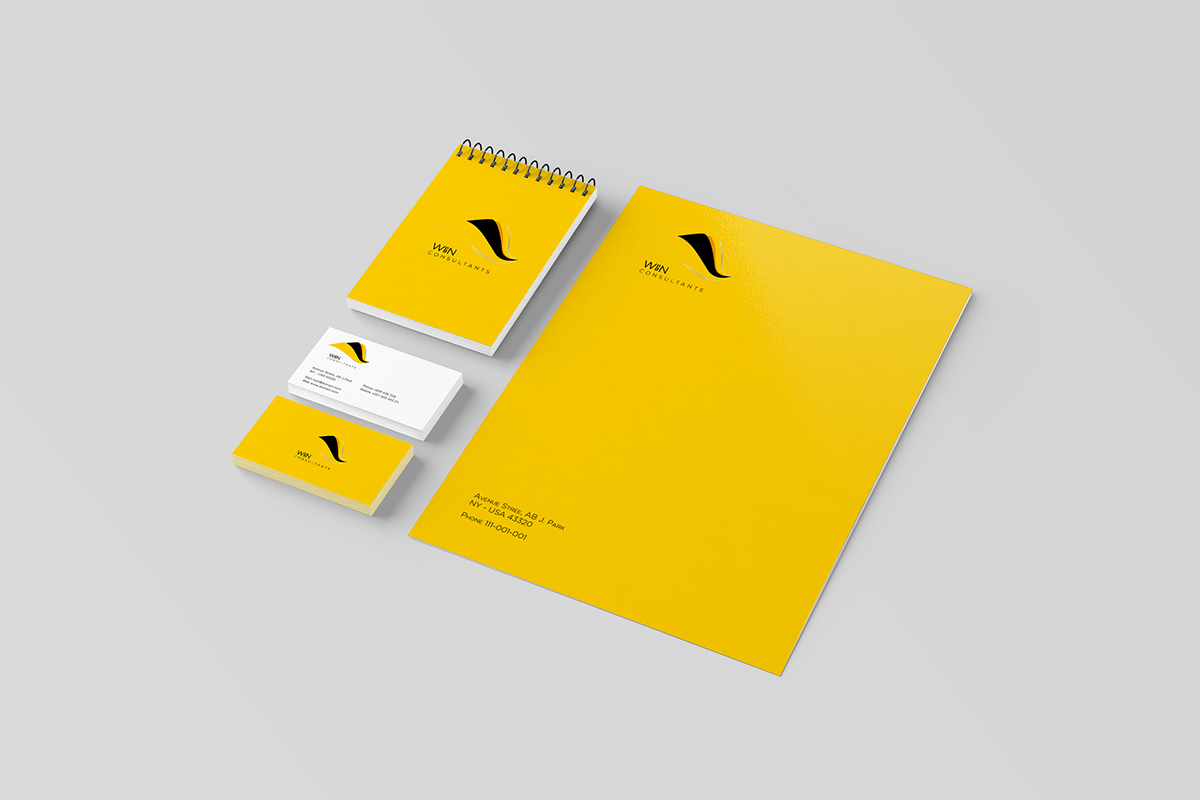 Consultancy branding yellow branding
